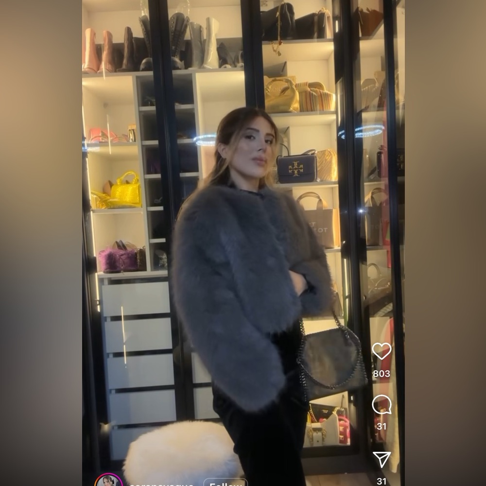 ZARA CROPPED FAUX FUR JACKET - Picture 8 of 16